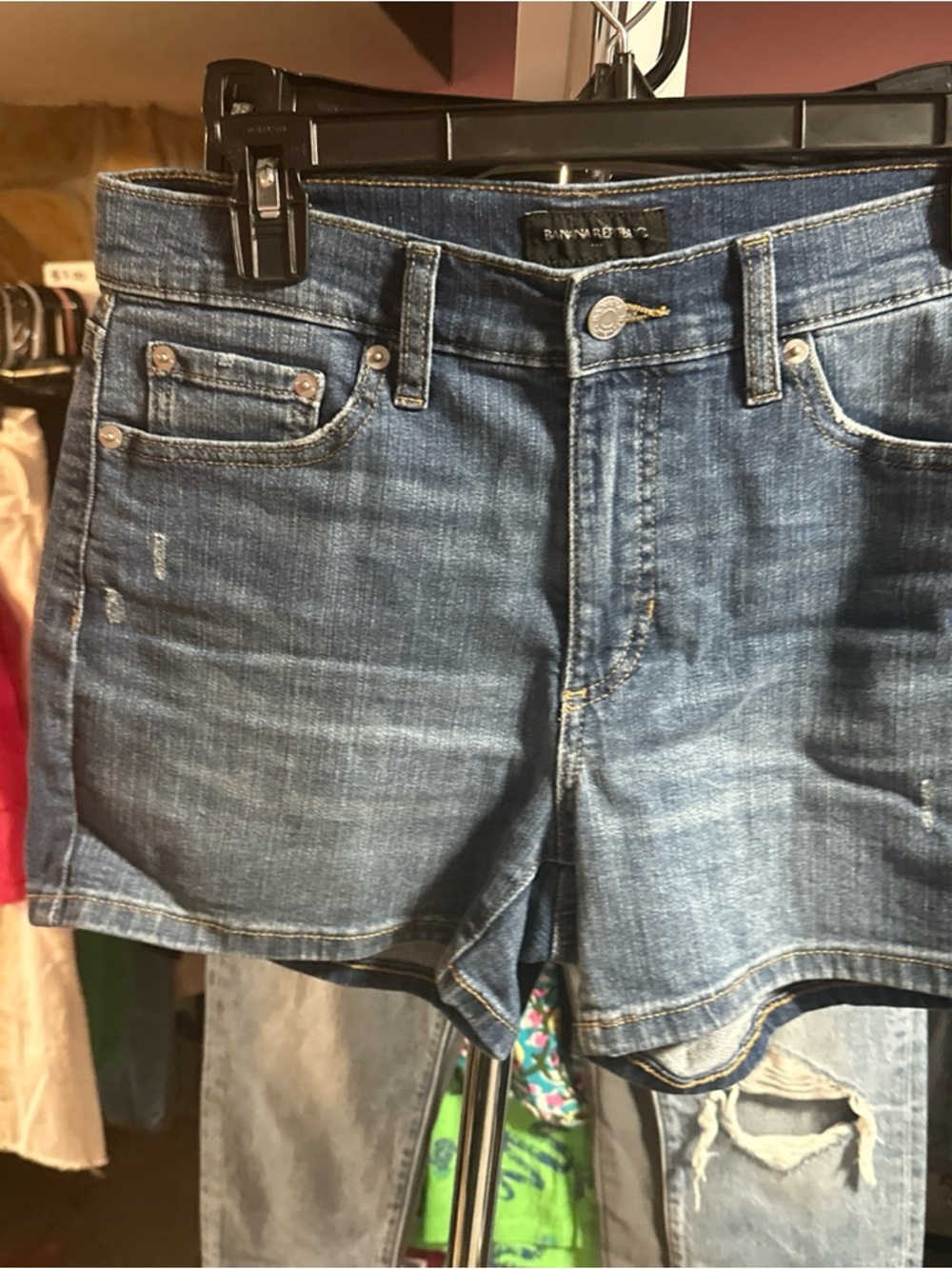 Banana Republic Mid Wash Denim Shorts in Blue